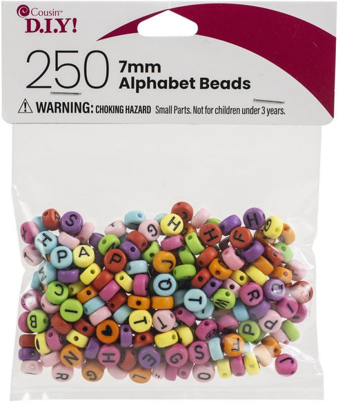 ASST ROUND W/BLACK LETTER BEAD